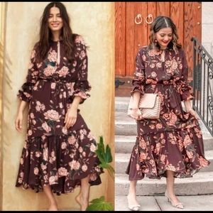 H&M | Dresses | Johanna Ortiz X Hm Brown Floral Floral Dress Nwt | Poshmark